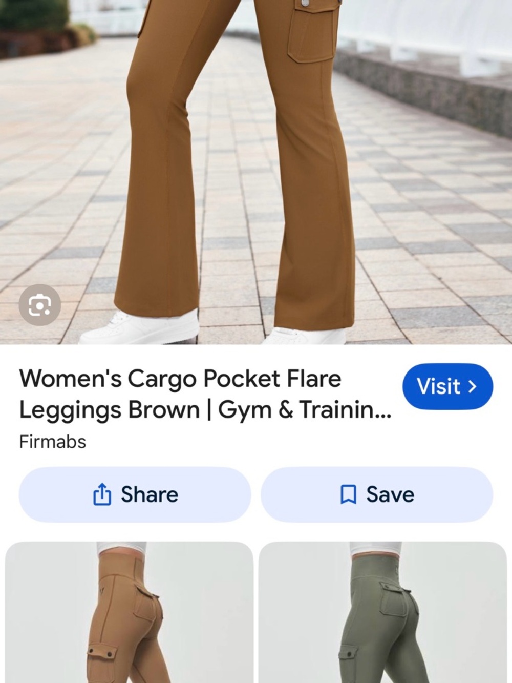 Women's Cargo Pocket Flare Pants in Brown